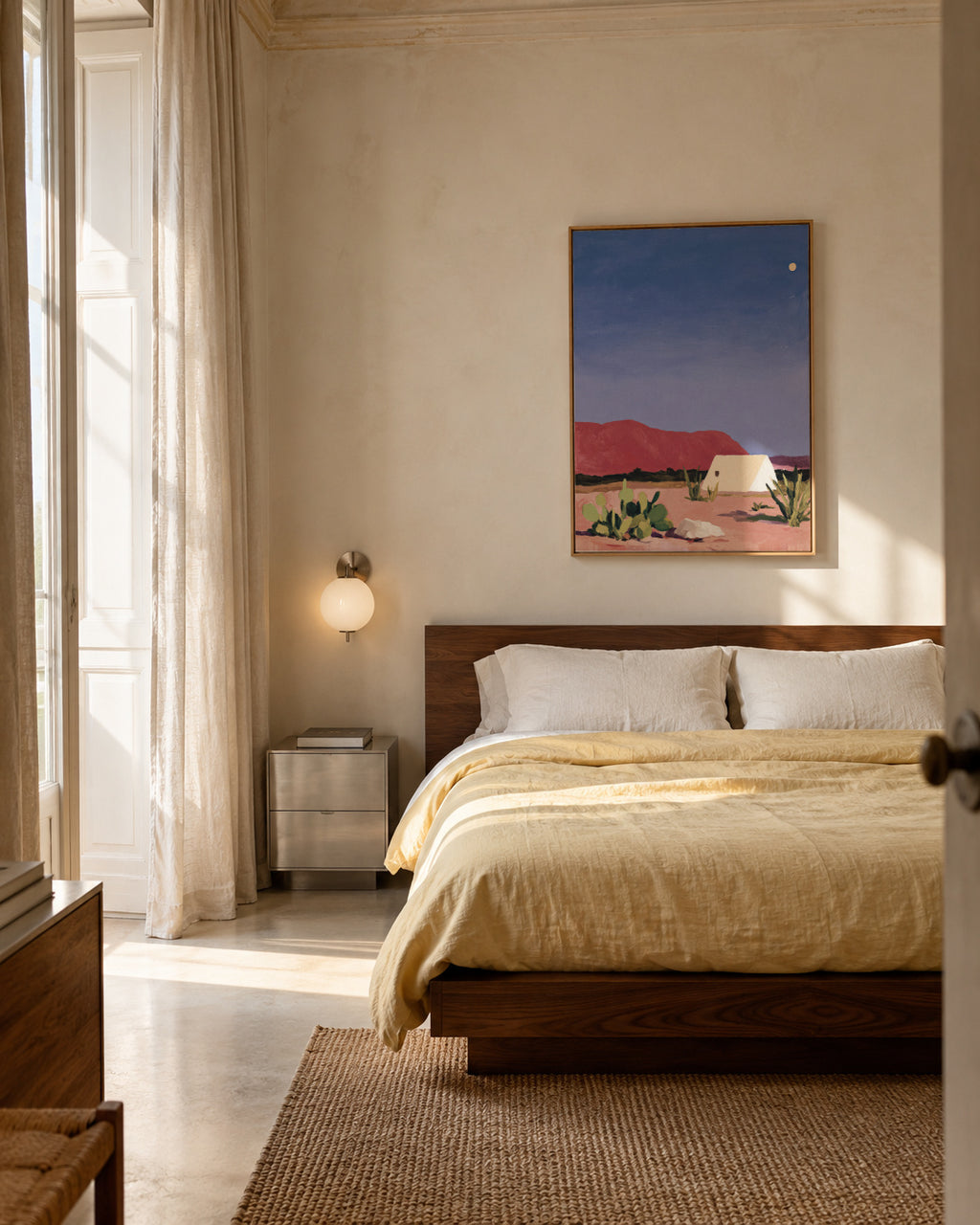 Desert Silence - Framed canvas in an interior