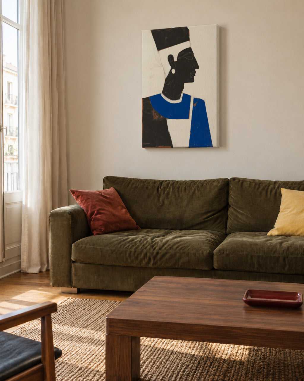 Graphic Profile - Unframed canvas in an interior