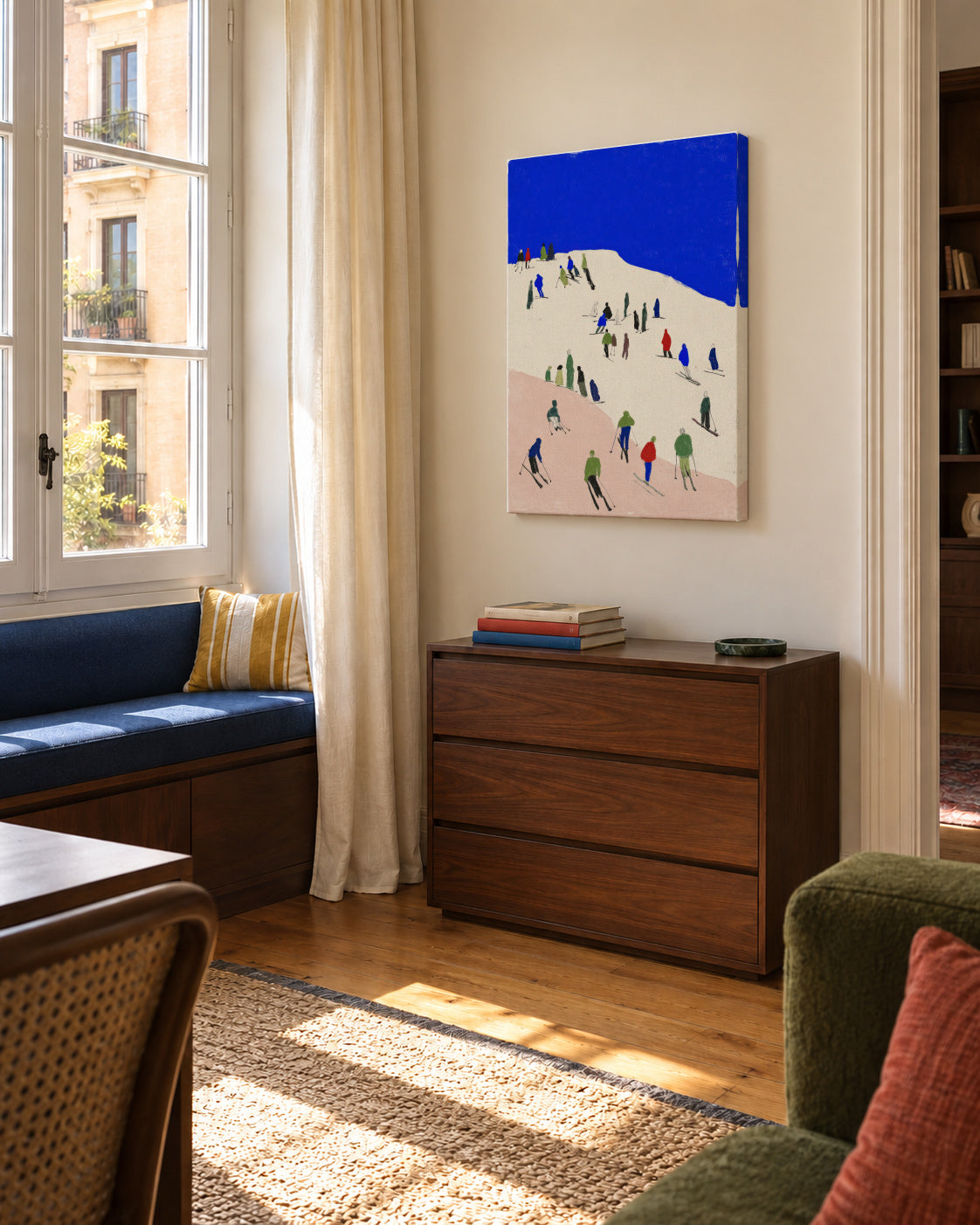 Blue Slopes - Unframed canvas in an interior