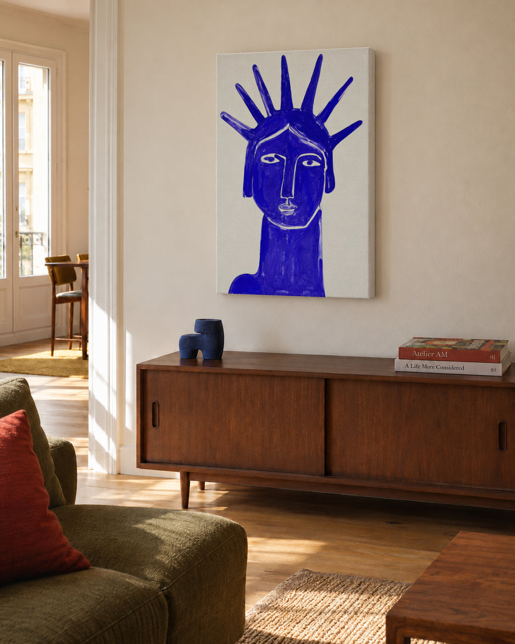 Electric Head - Unframed canvas in an interior