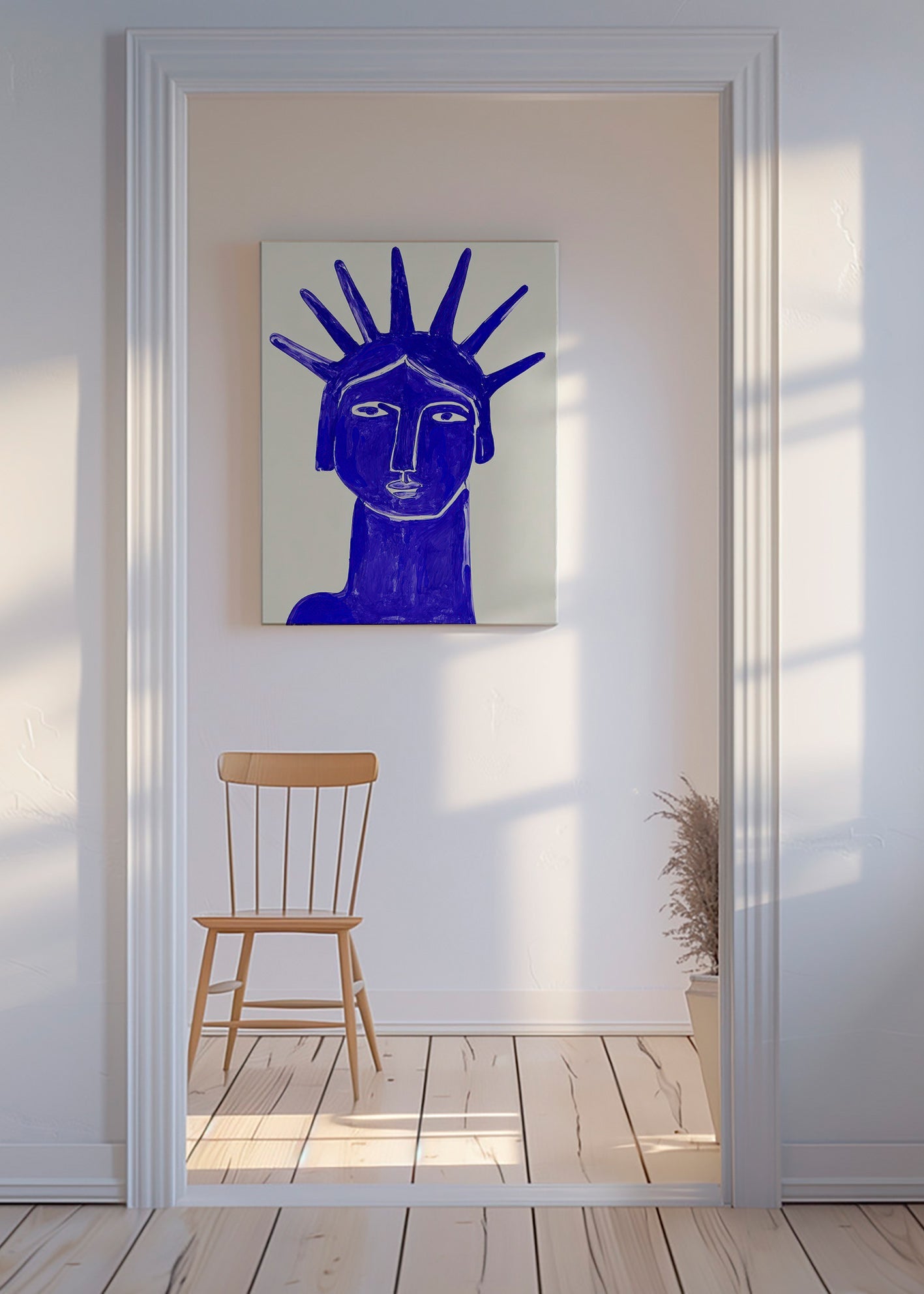 Blue face illustration