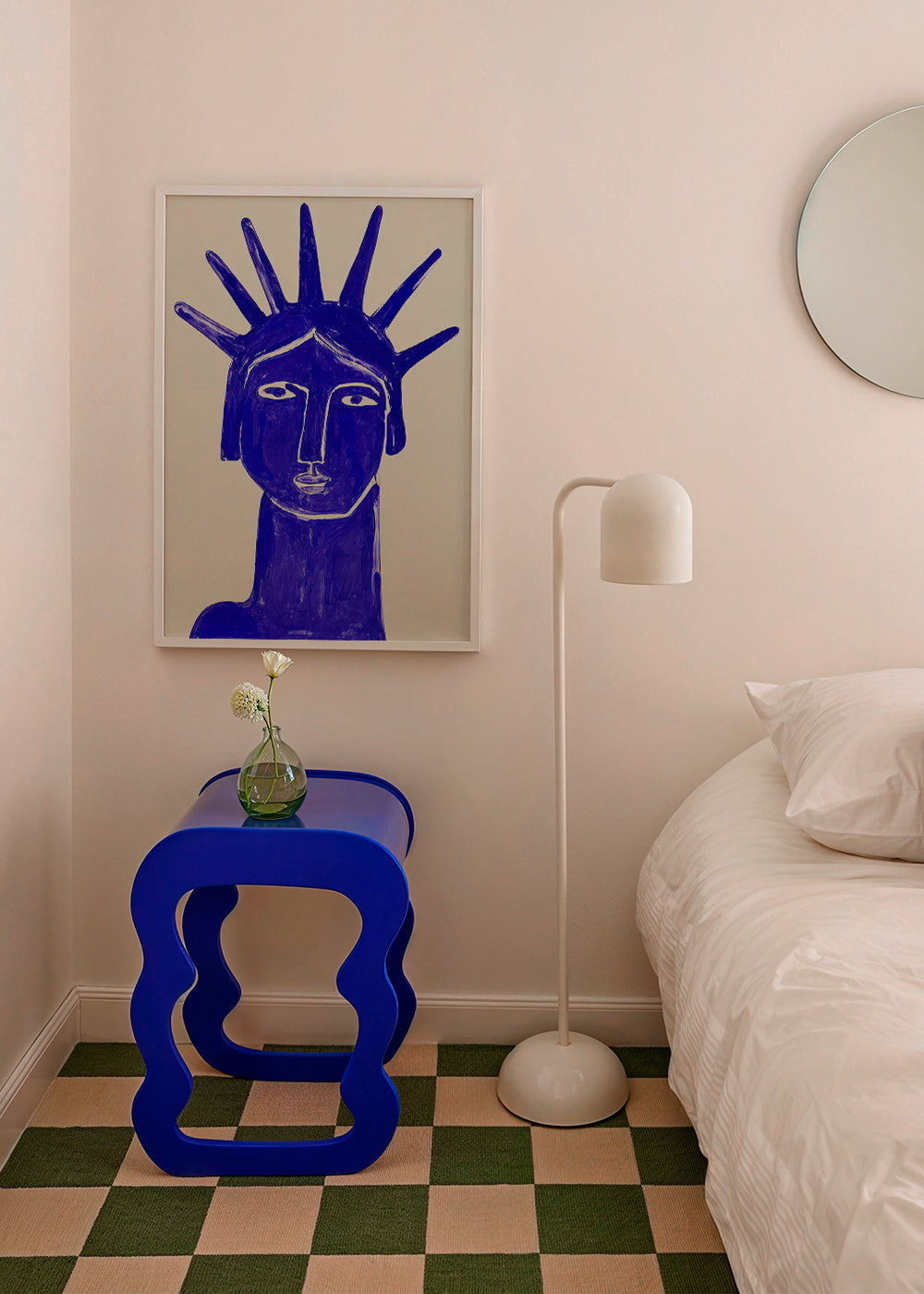 Blue face illustration