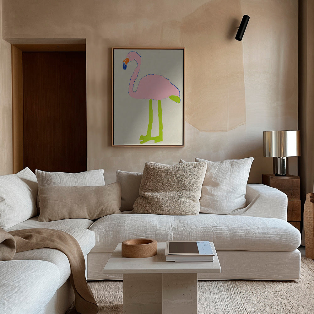 Pink flamingo art print