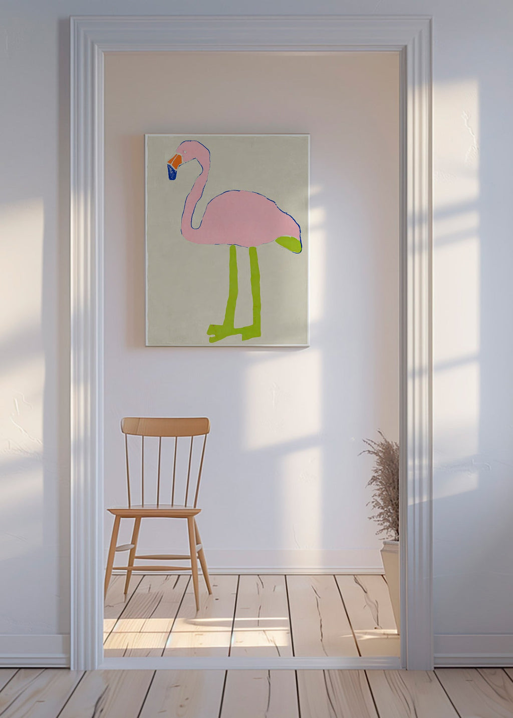 Pink flamingo art print