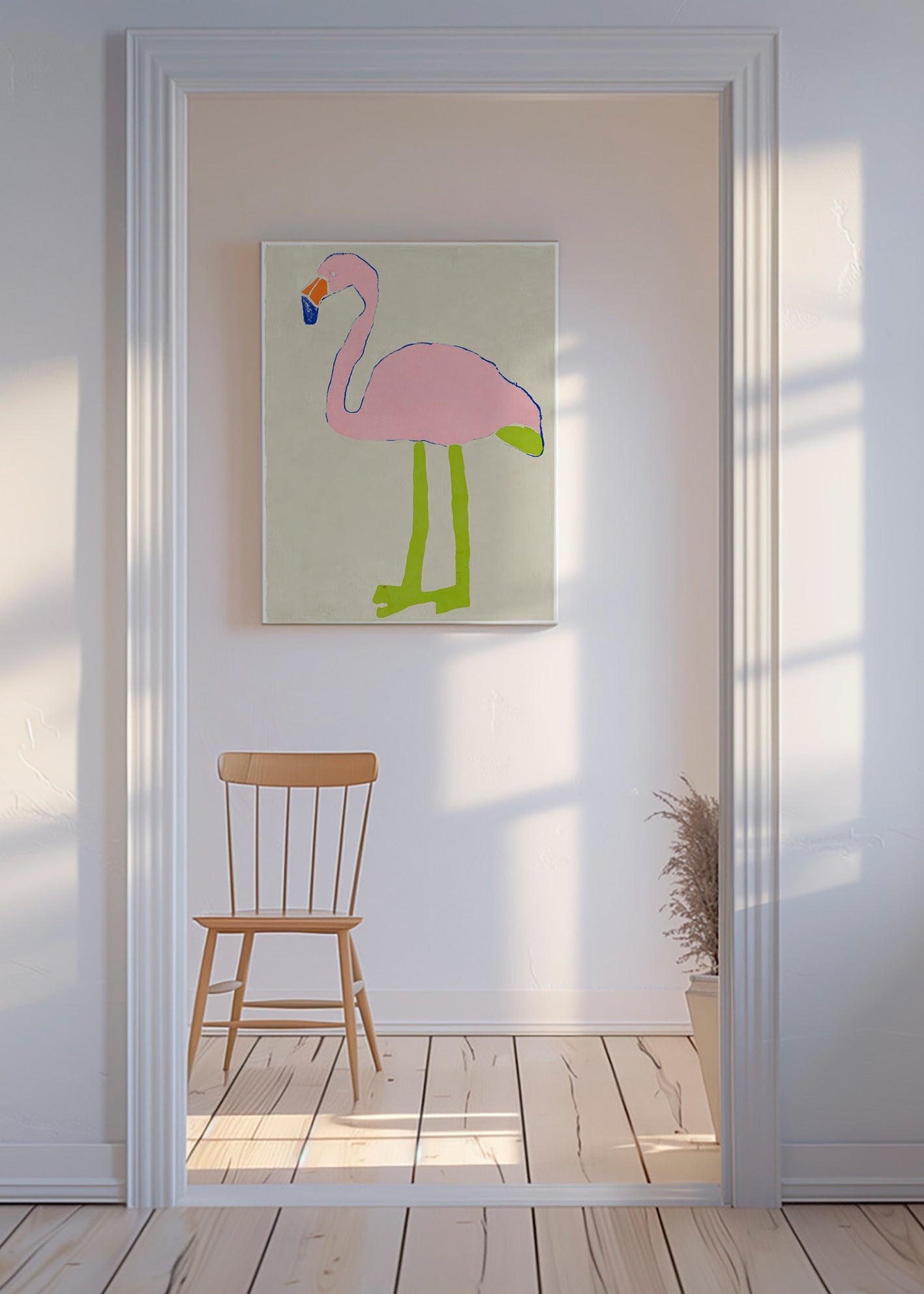 Pink flamingo art print