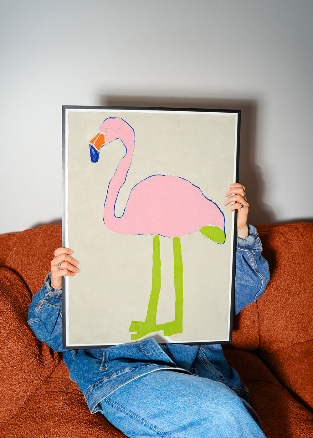 Pink flamingo art print