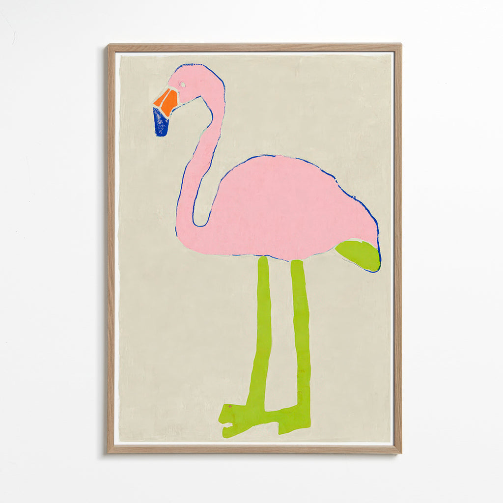 Pink flamingo art print