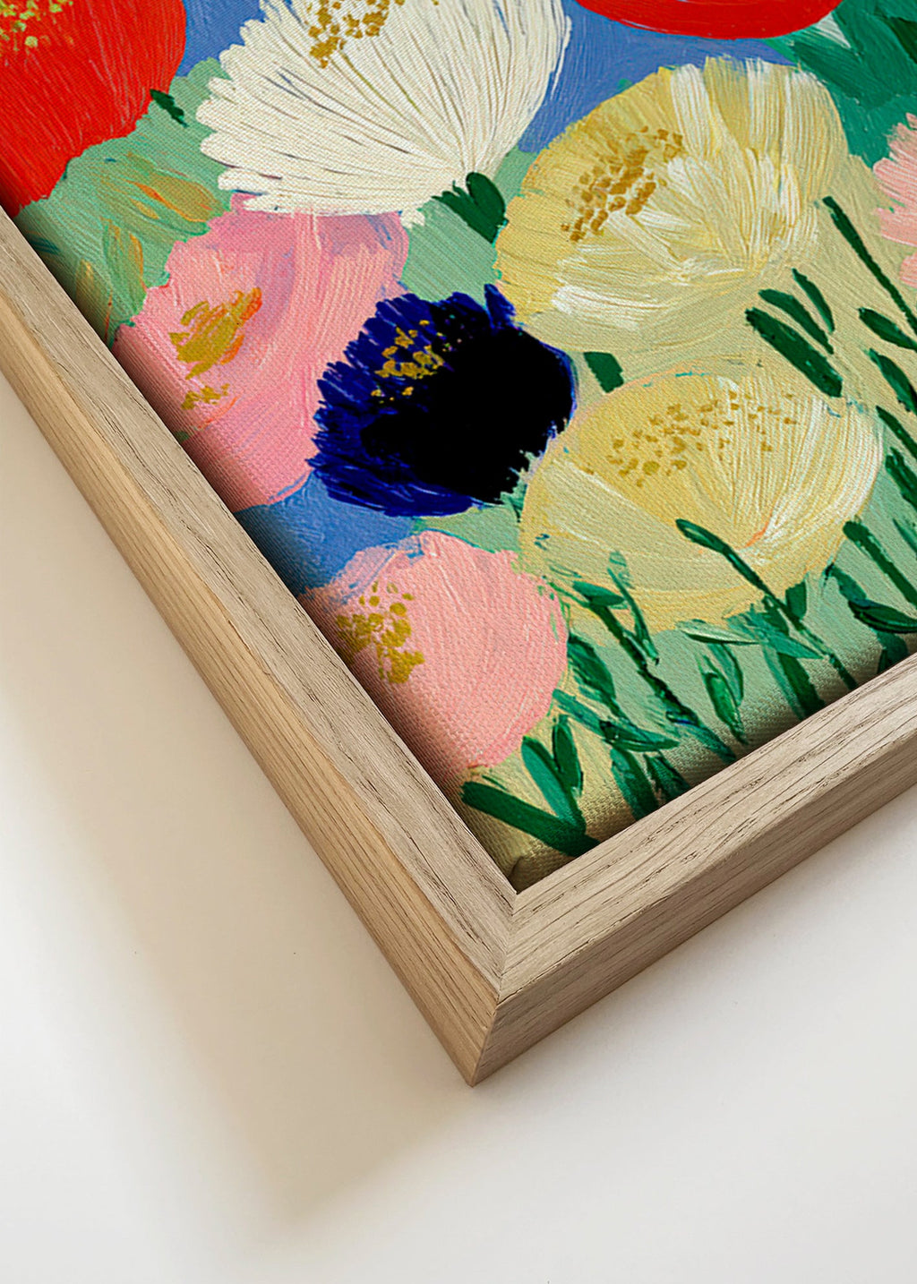 Botanical print with bold brush flowers