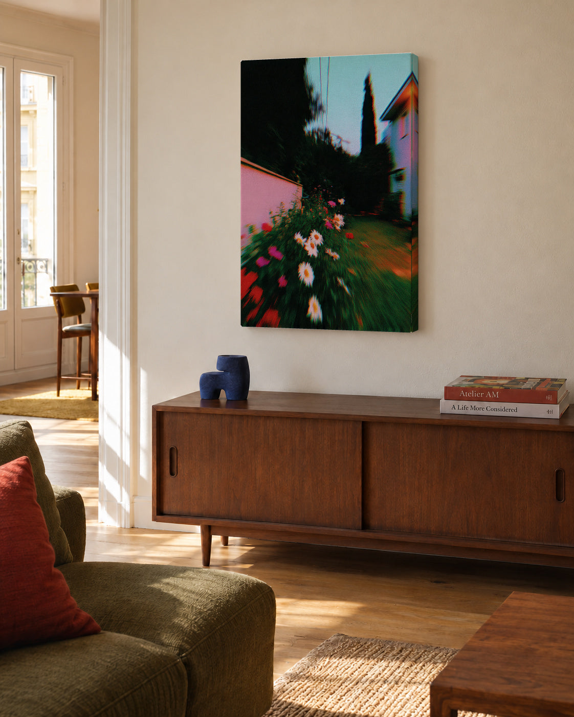 Blurred Garden - Unframed canvas in an interior