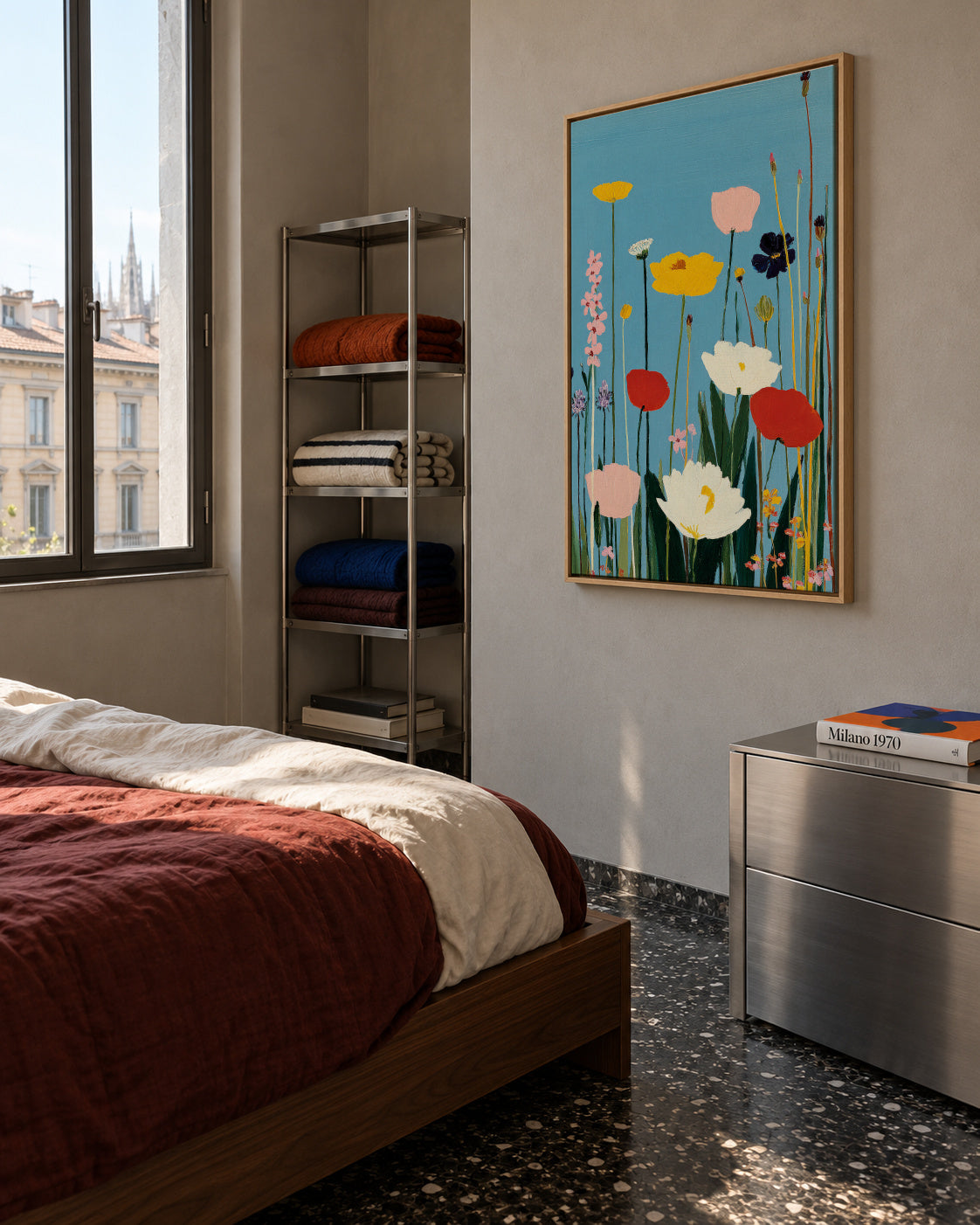 Summer Meadow - Framed canvas in an interior