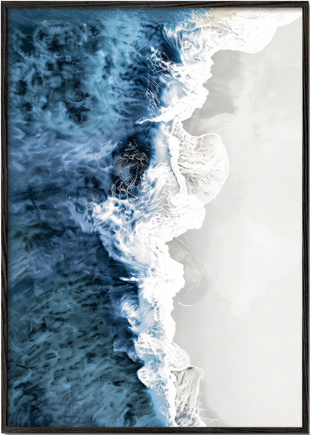 Landscape art with aerial waves and graphic foam