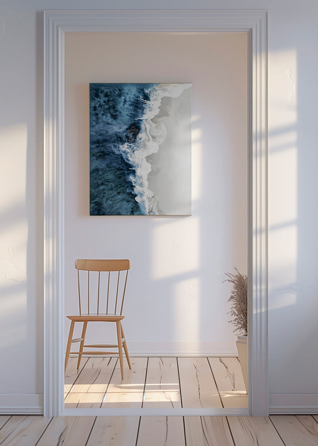 Landscape art with aerial waves and graphic foam