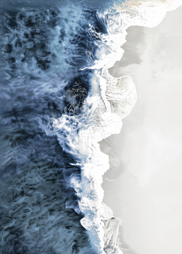 Landscape art with aerial waves and graphic foam