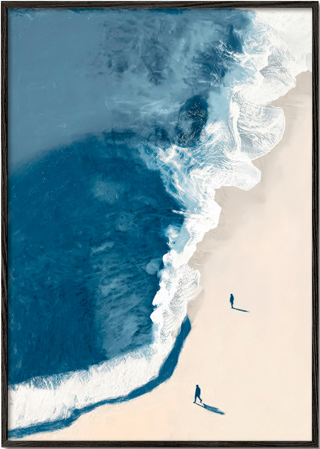 Landscape art: winter waves aerial view