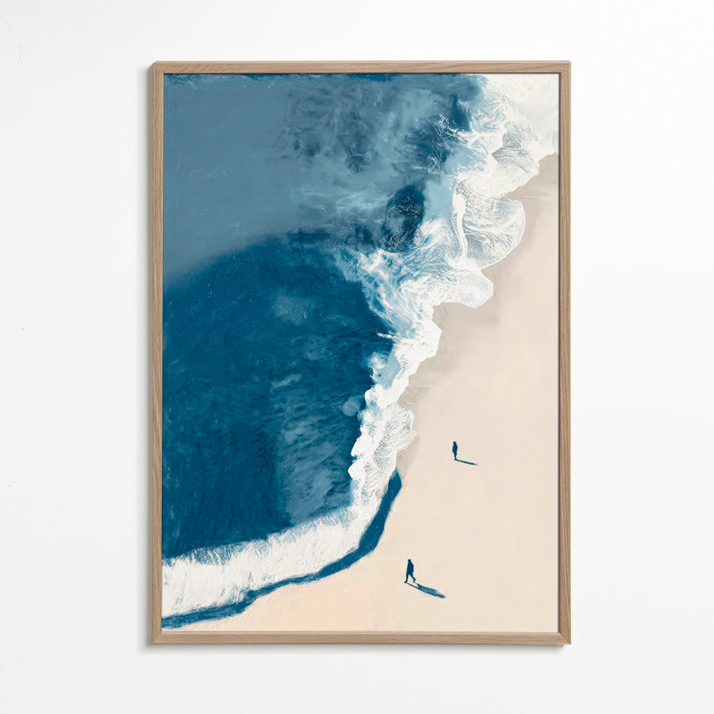 Landscape art: winter waves aerial view