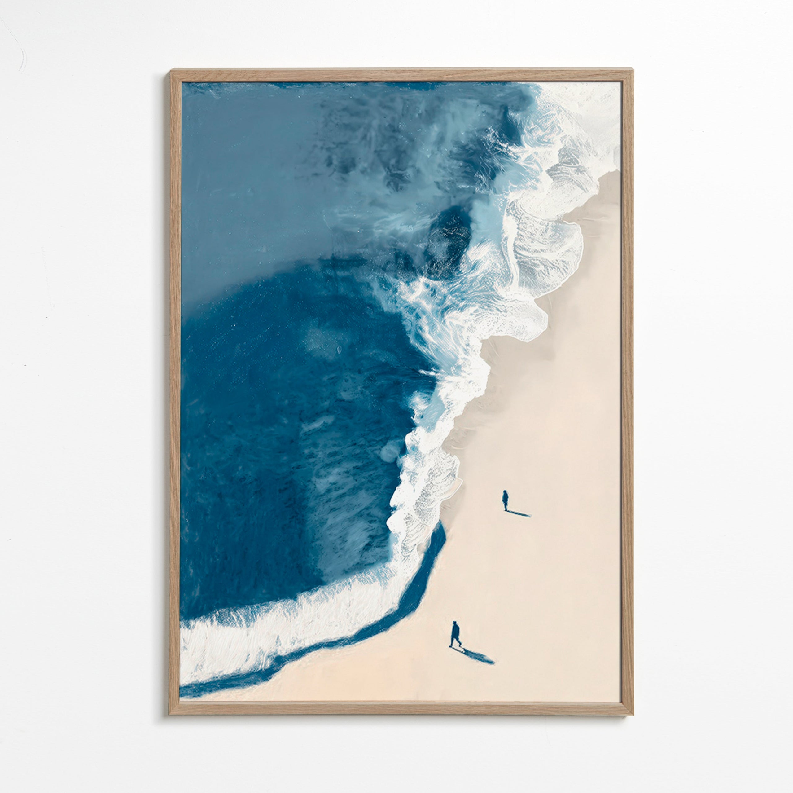 Landscape art: winter waves aerial view