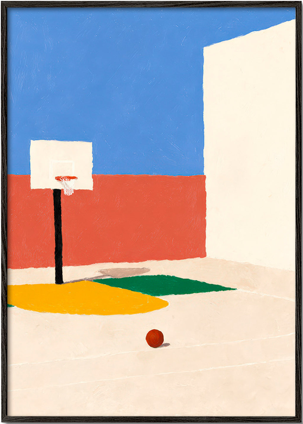 Sports art: minimal court with ball