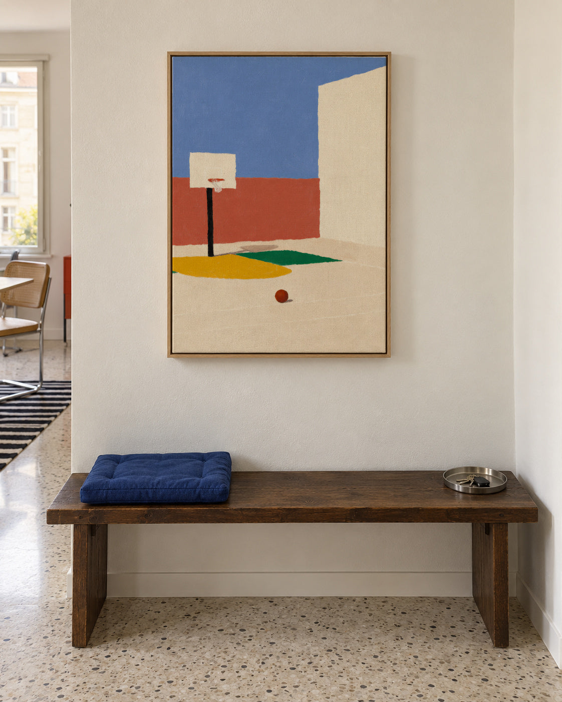 Empty Court - Framed canvas in an interior