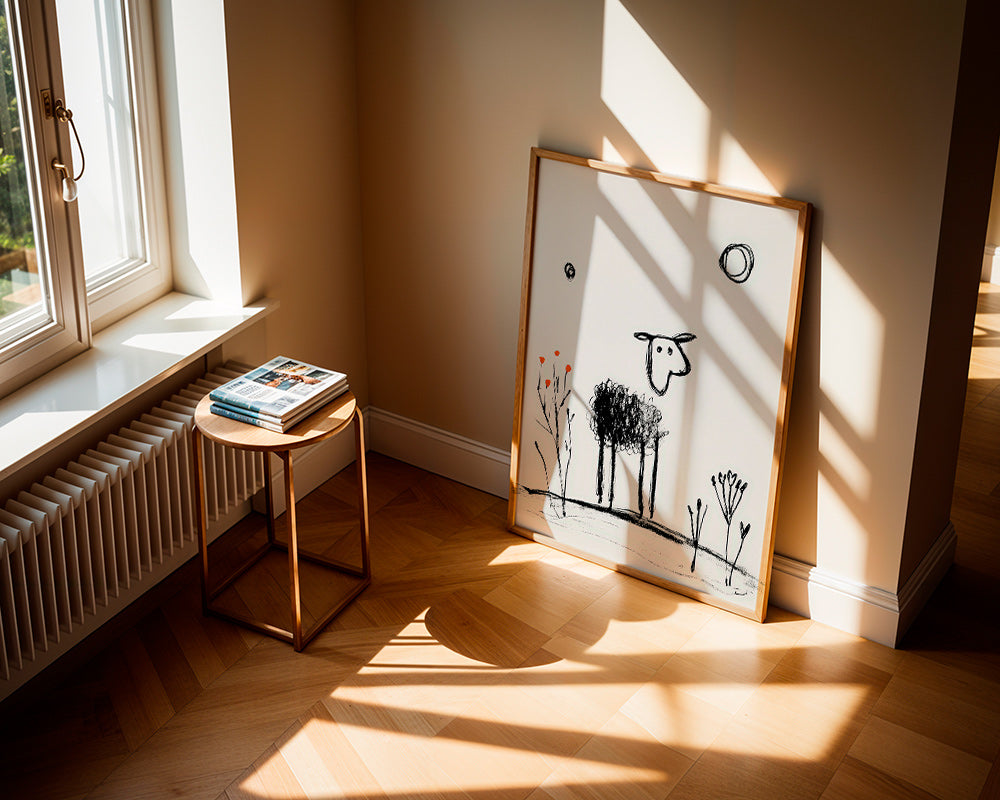 Minimal sheep line drawing