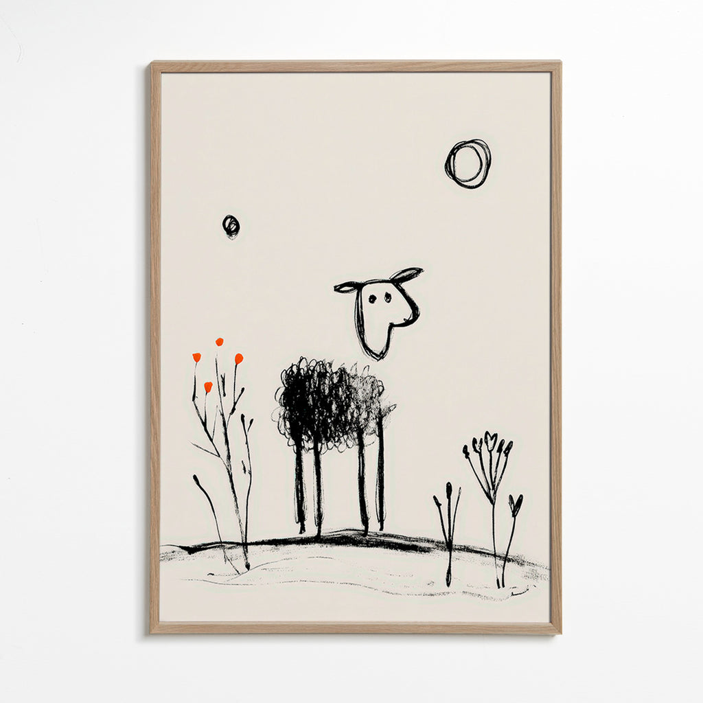 Minimal sheep line drawing