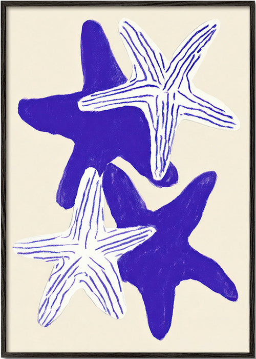Starfish artwork in indigo