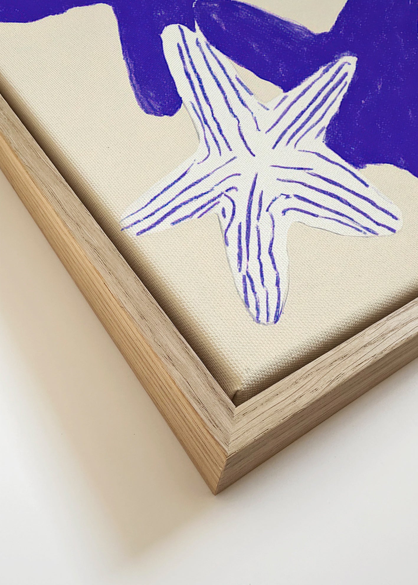Starfish artwork in indigo
