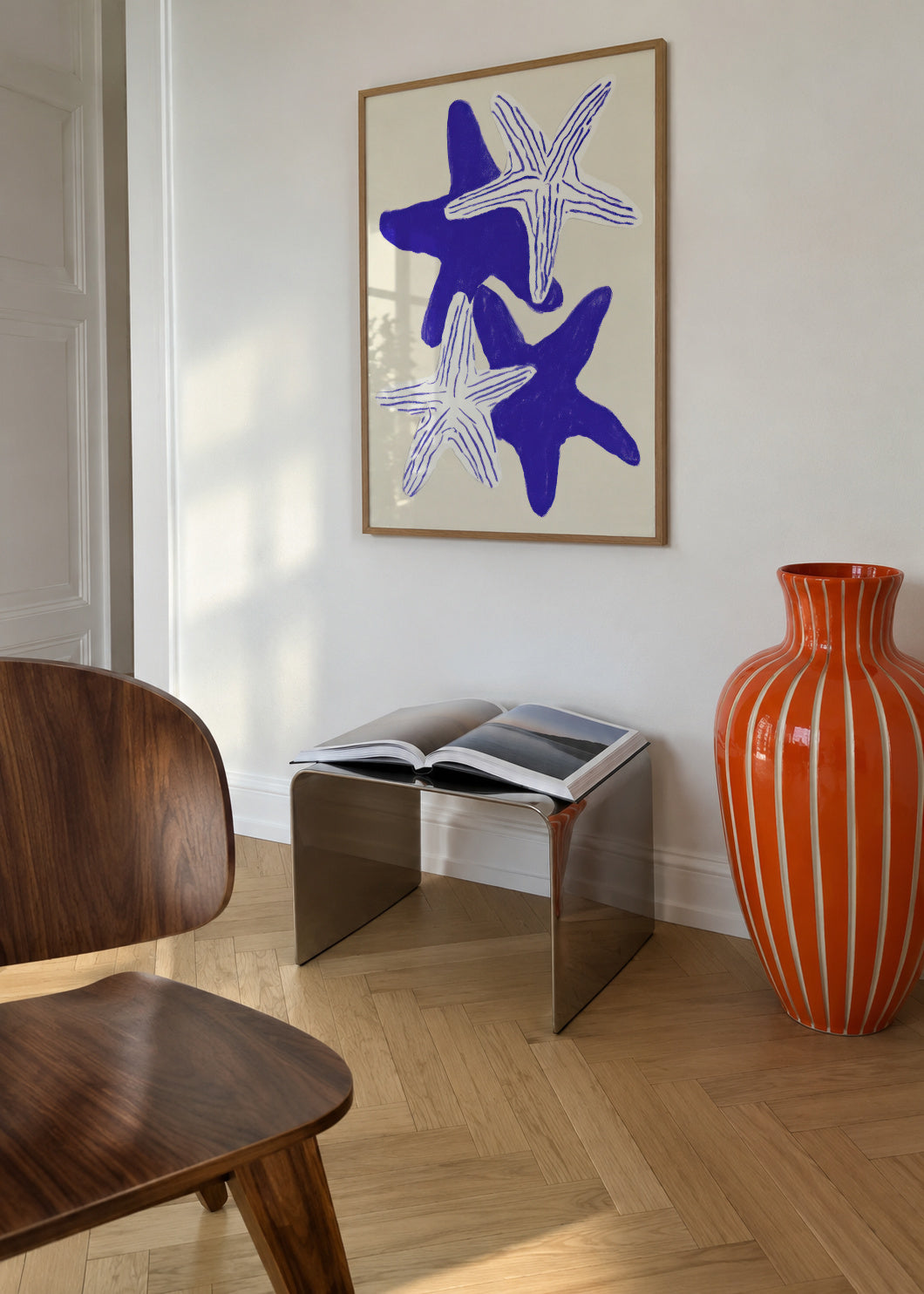 Indigo Starfish - Framed poster in an interior