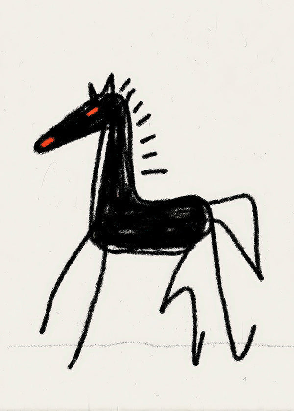 Black horse sketch artwork