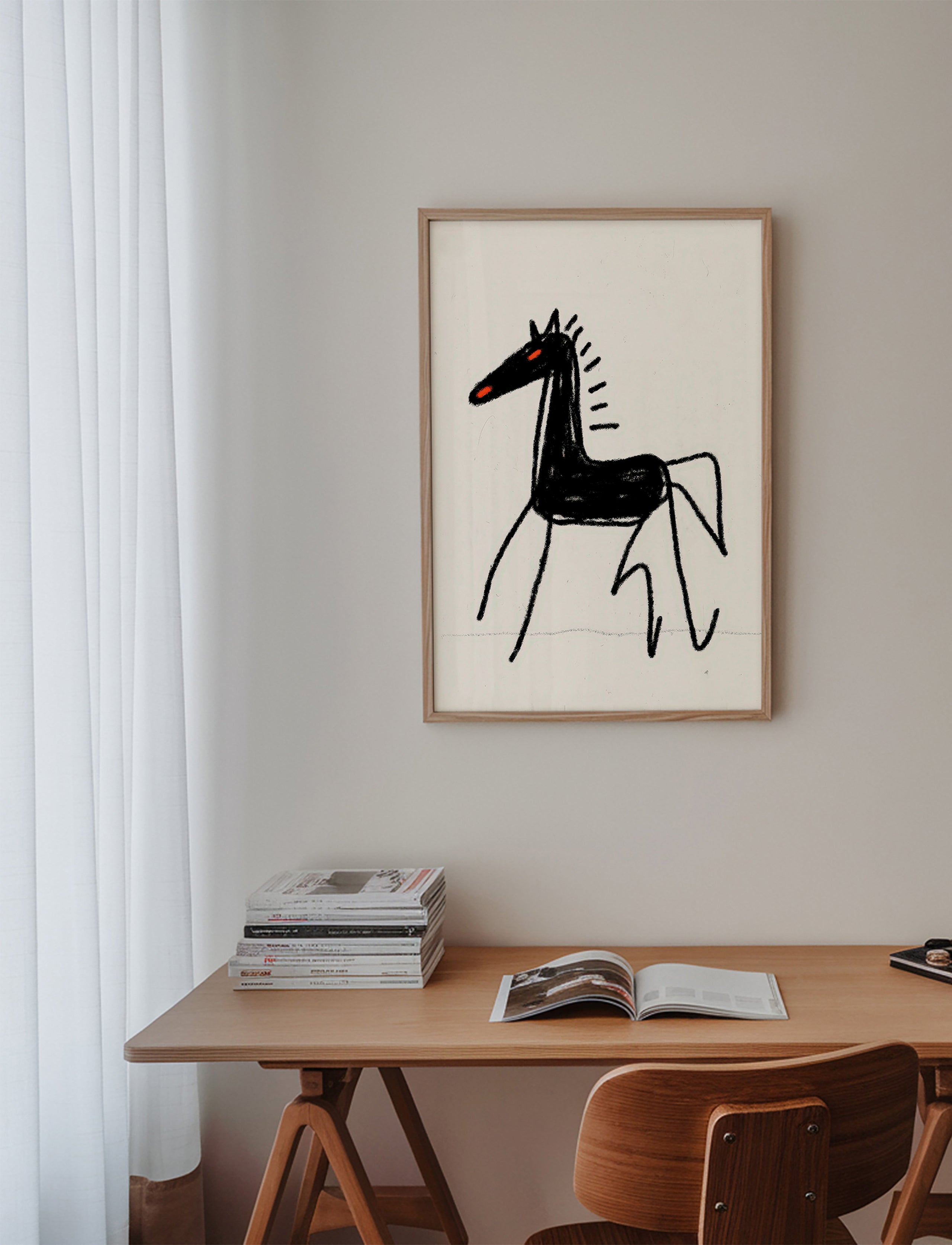 Black horse sketch artwork