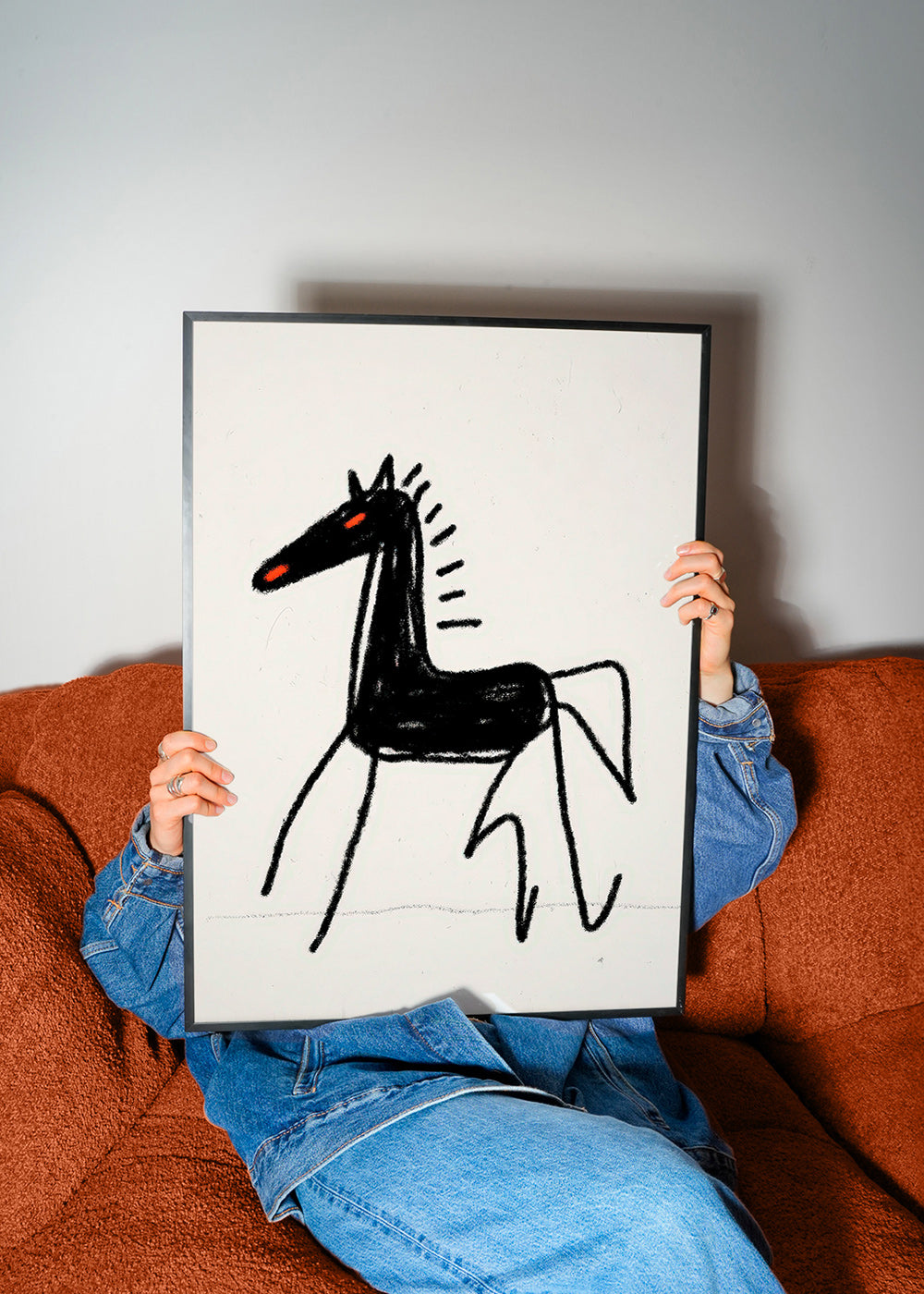 Black horse sketch artwork