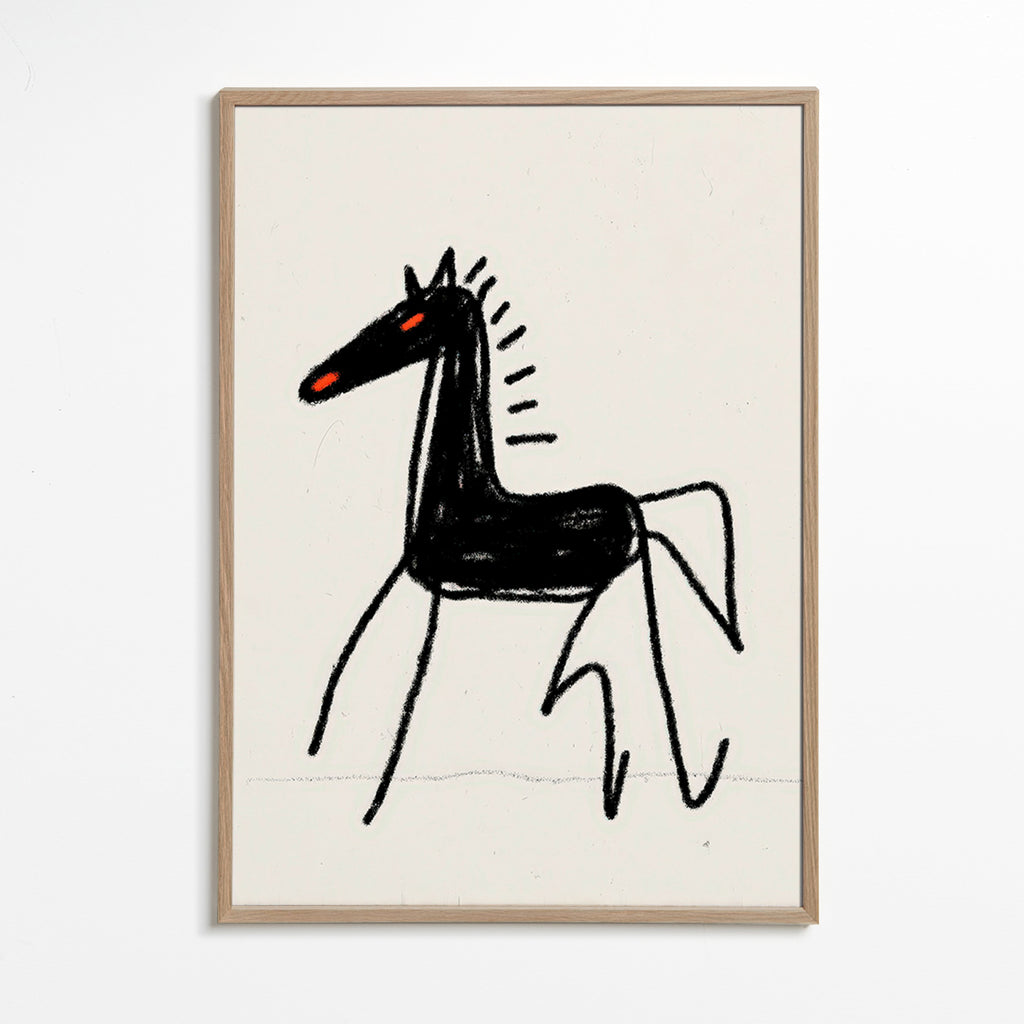 Black horse sketch artwork