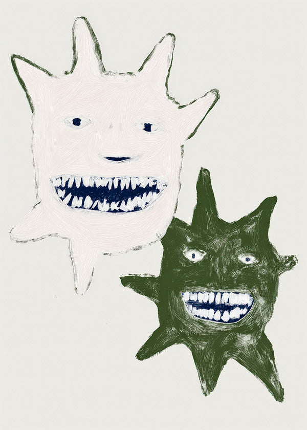 Twin monsters illustration