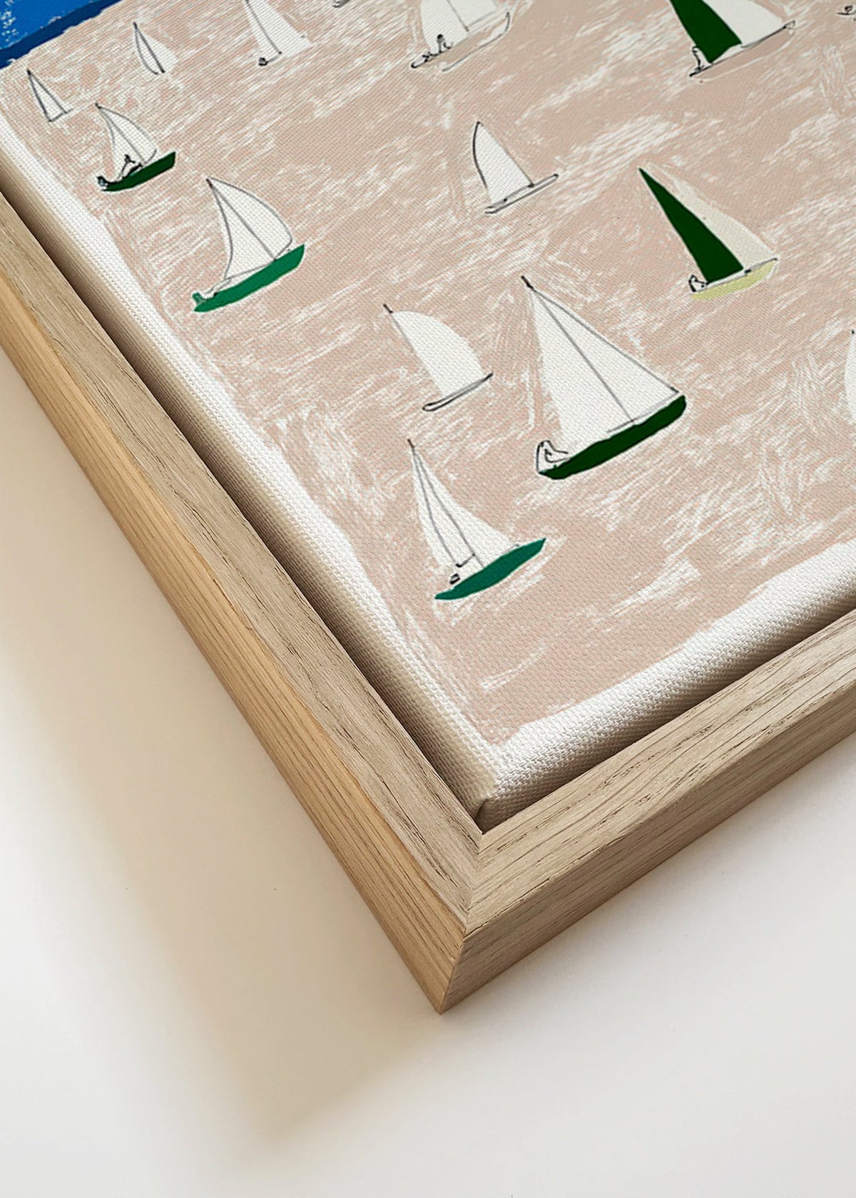 Landscape art with sailboats