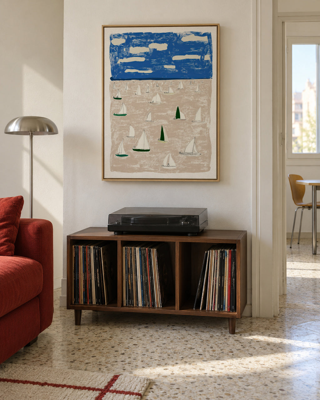 Sailing Day - Framed canvas in an interior