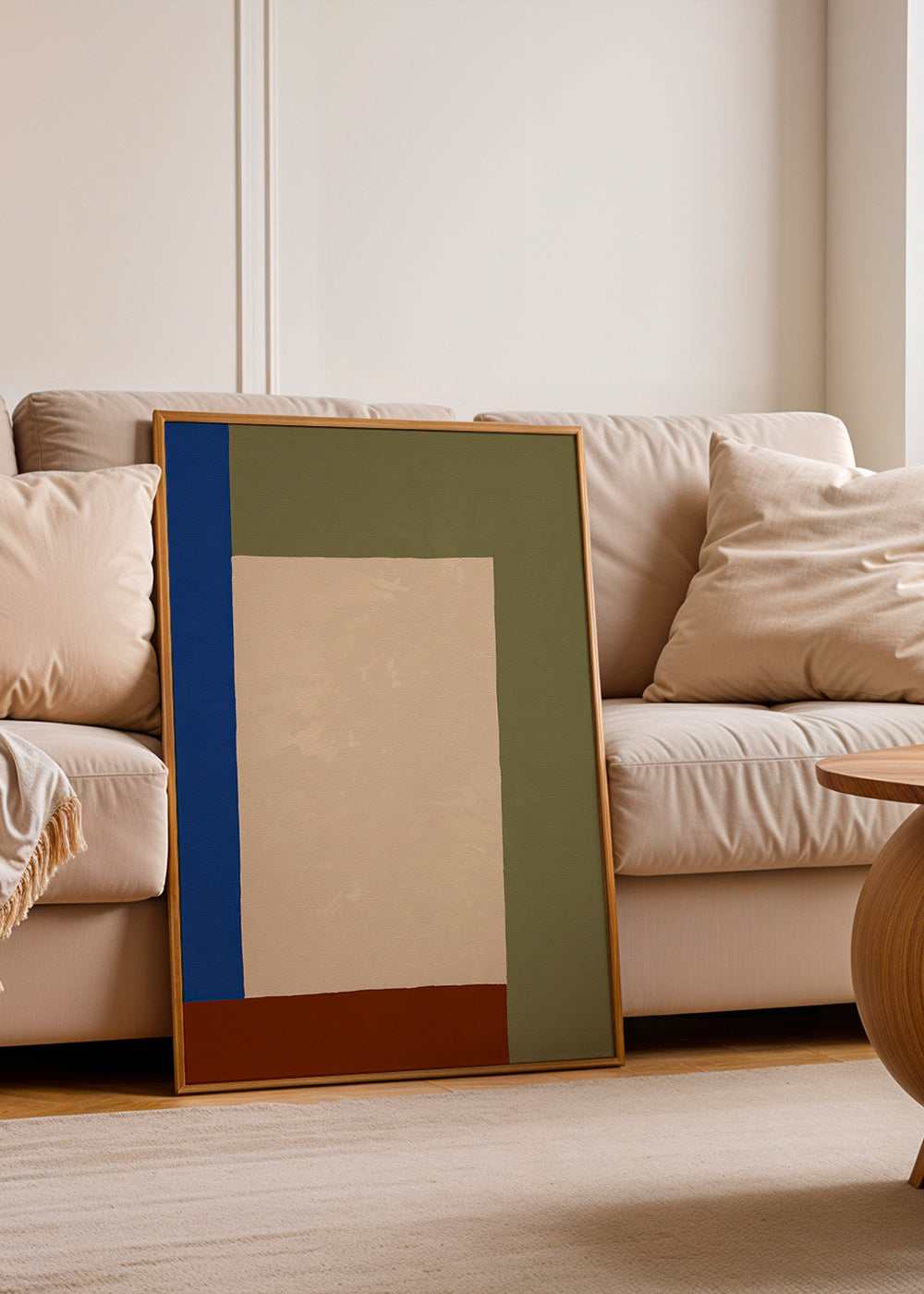 Geometric poster with beige rectangle