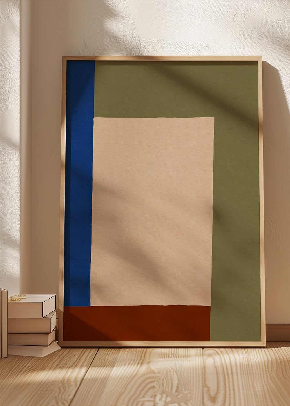 Geometric poster with beige rectangle