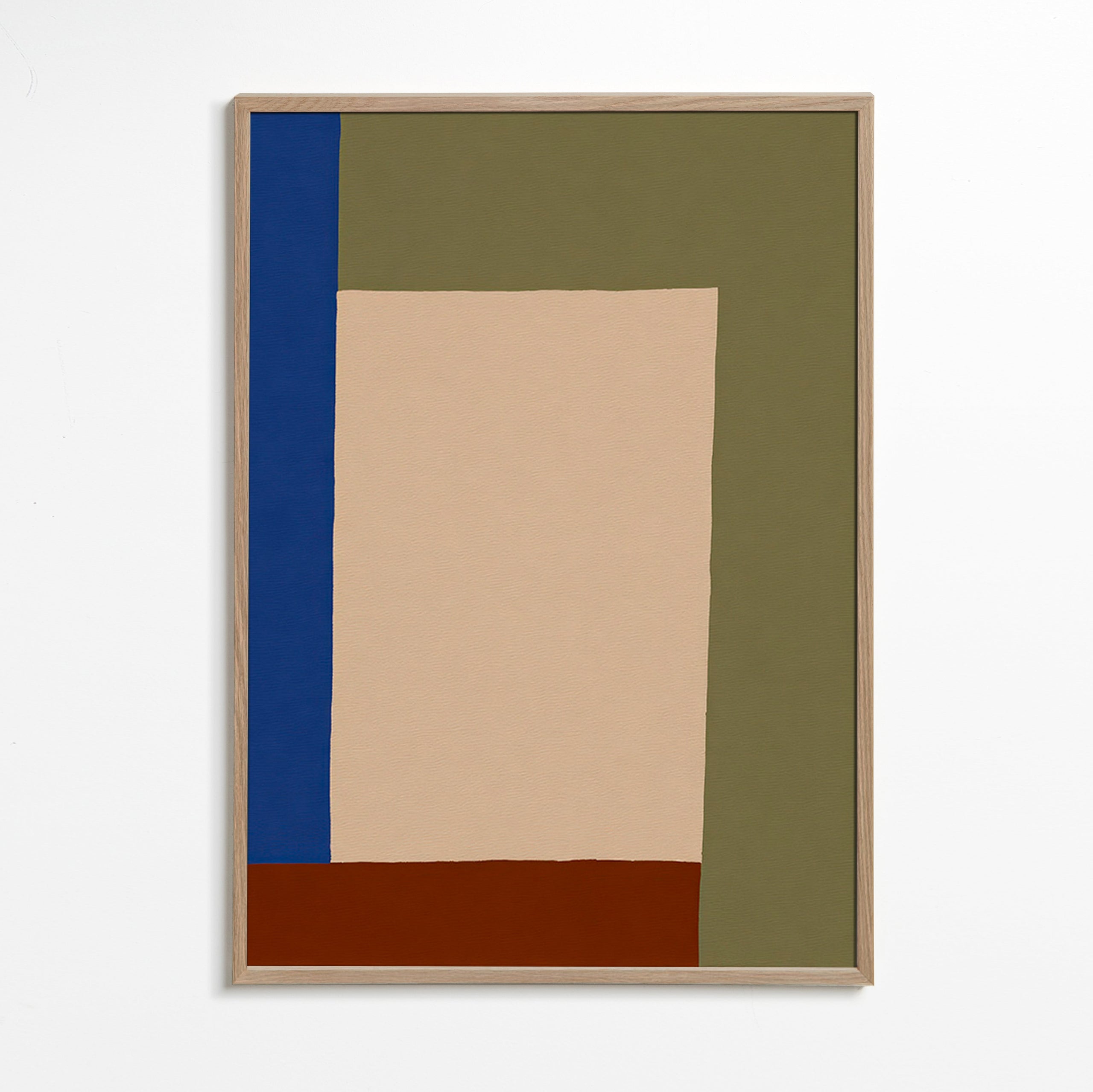 Geometric poster with beige rectangle