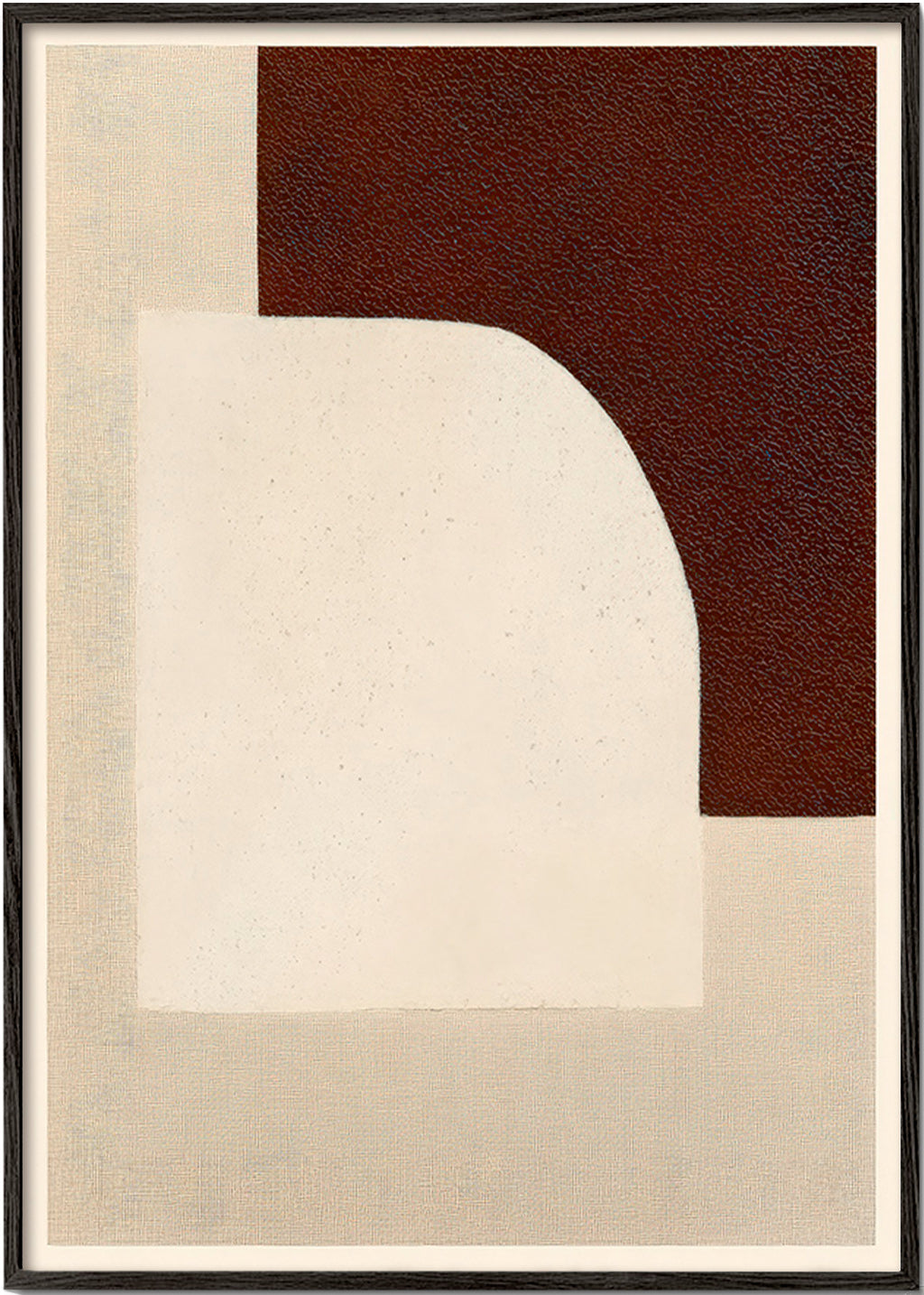 Abstract arch artwork in warm neutrals