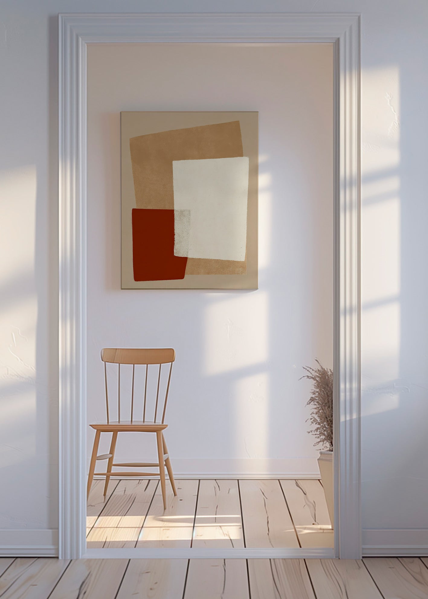 Geometric artwork with earthy color blocks