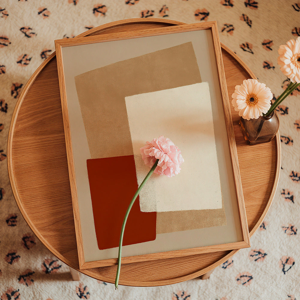 Geometric artwork with earthy color blocks