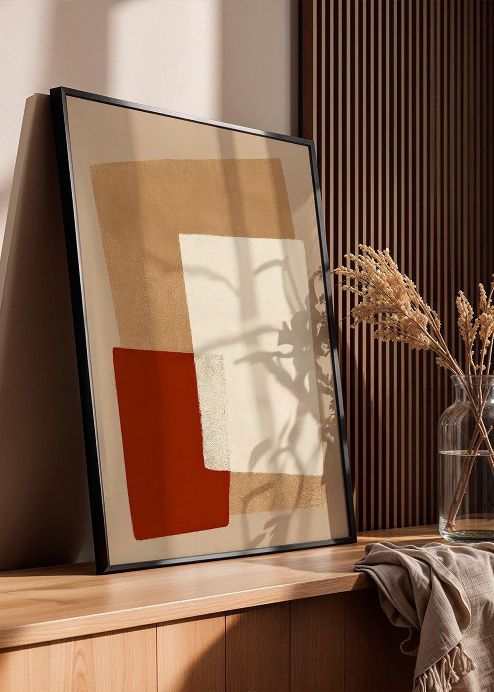 Geometric artwork with earthy color blocks