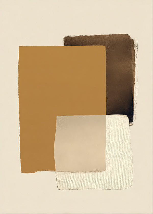 Abstract artwork in ochre layers