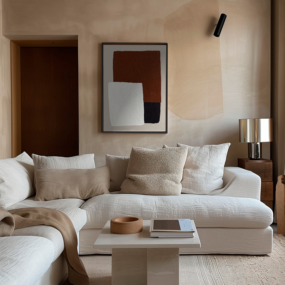Minimalist design brown and white blocks