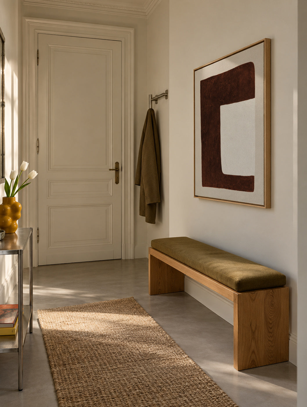 Chocolate Form - Framed canvas in an interior