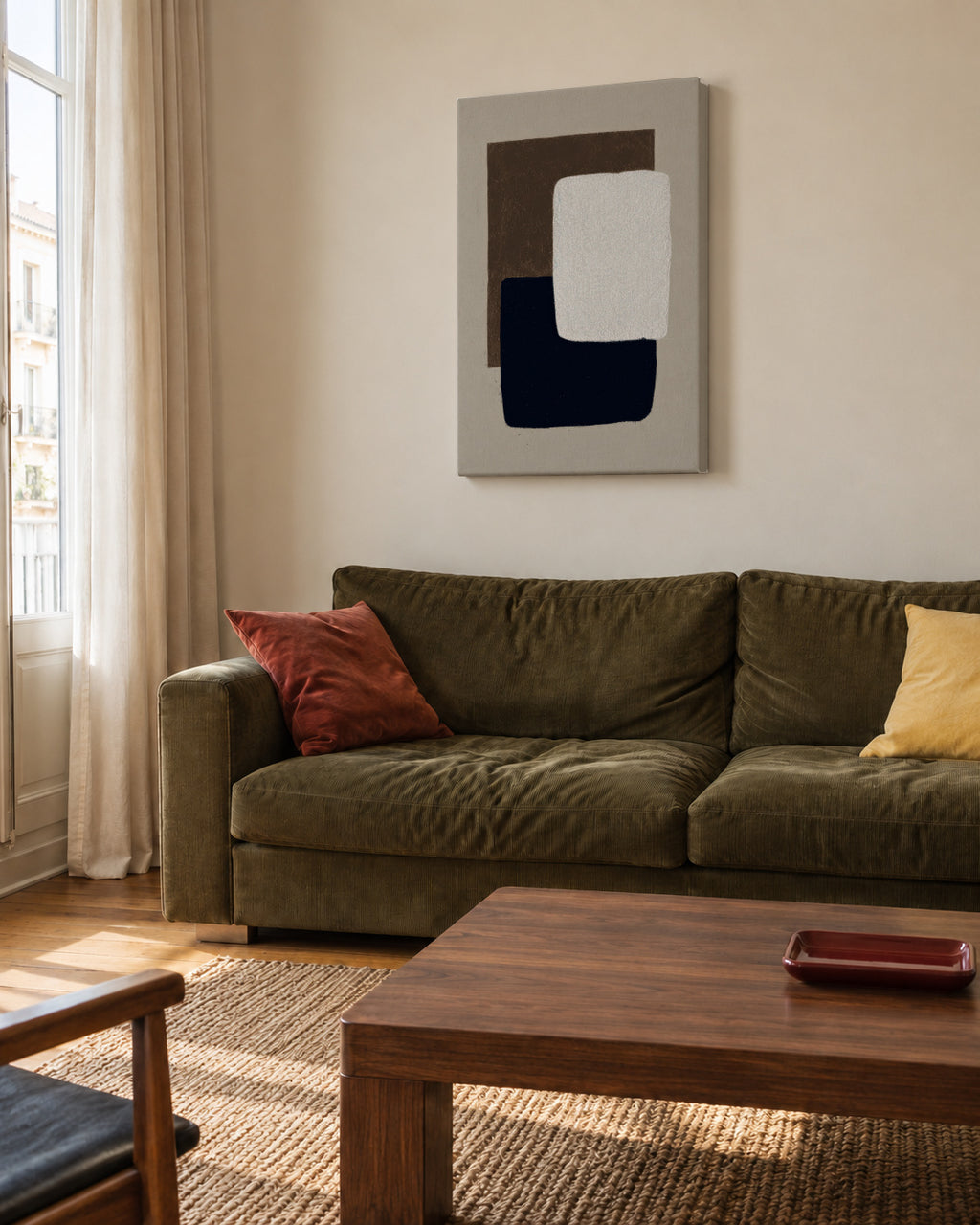 Black & Ivory - Unframed canvas in an interior