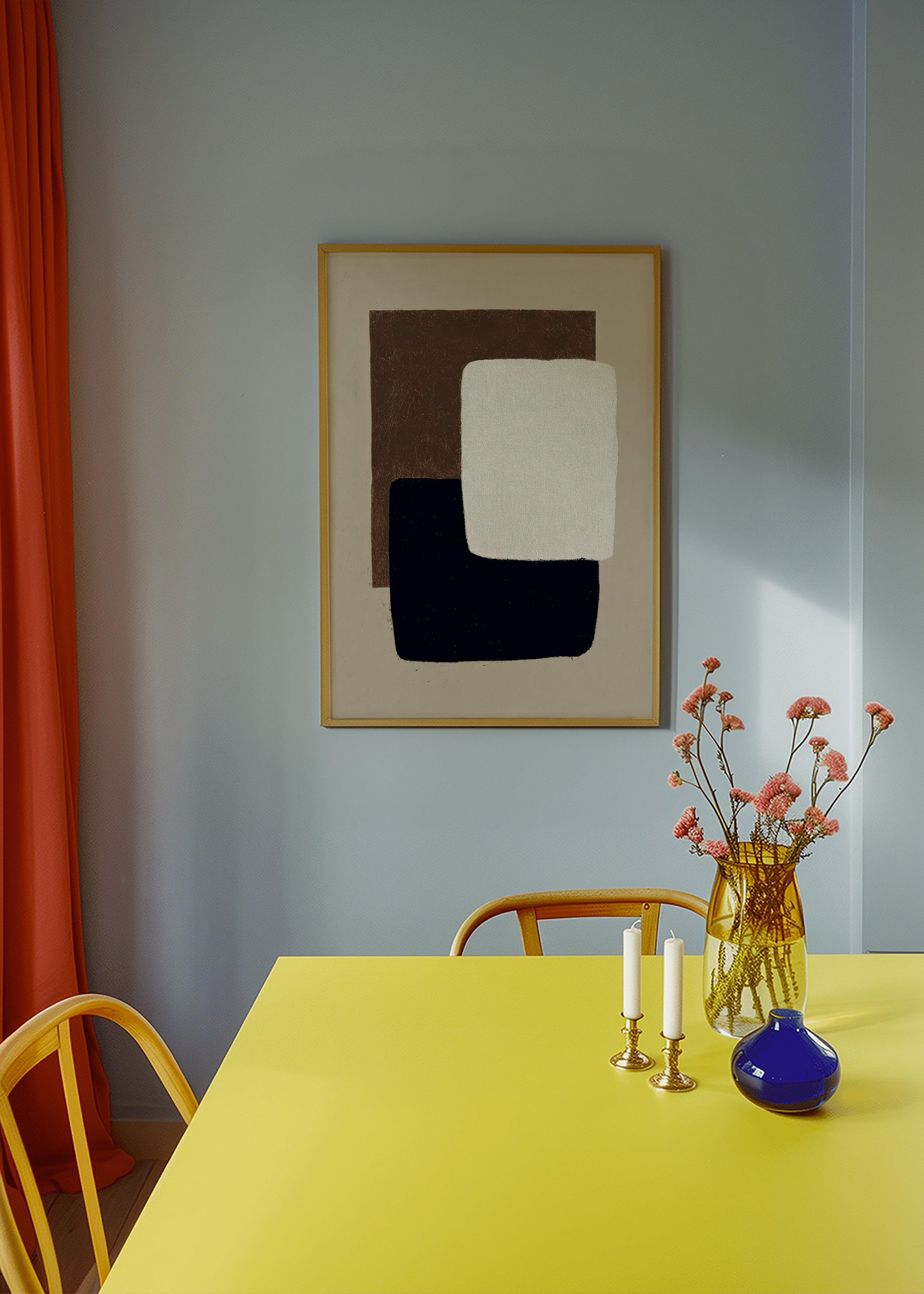 Abstract artwork overlapping rectangles