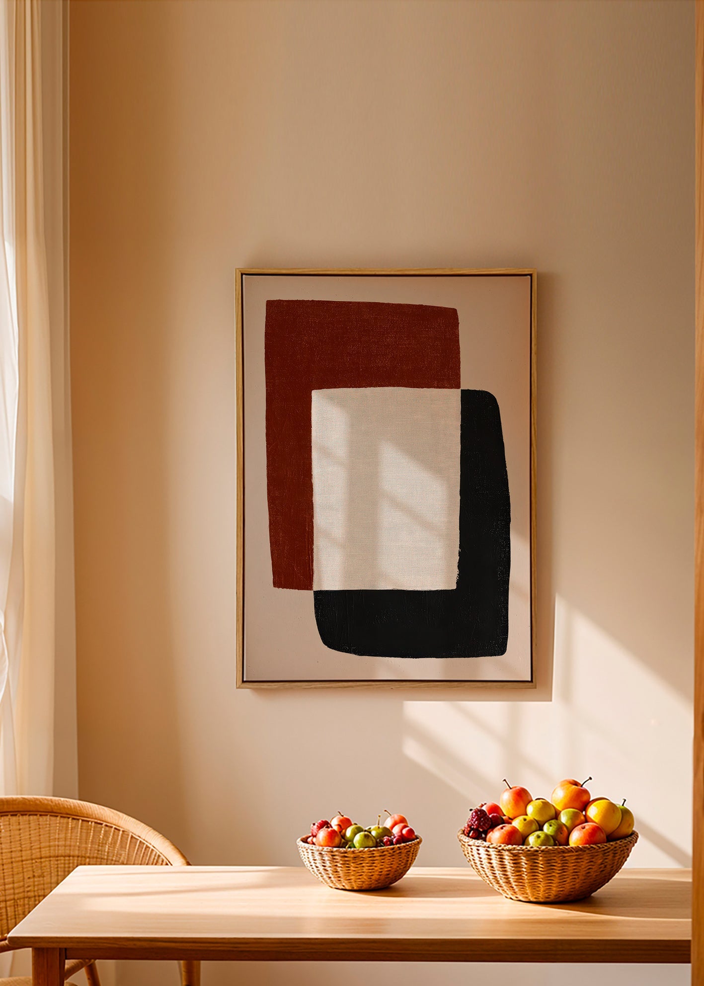 Minimalist art with overlapping shapes