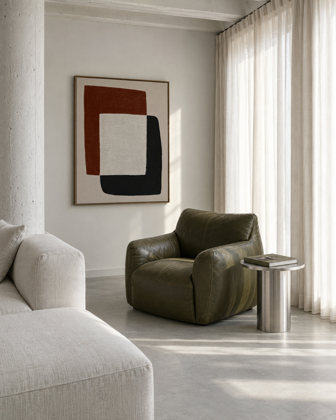 Soft Contrast - Framed canvas in an interior
