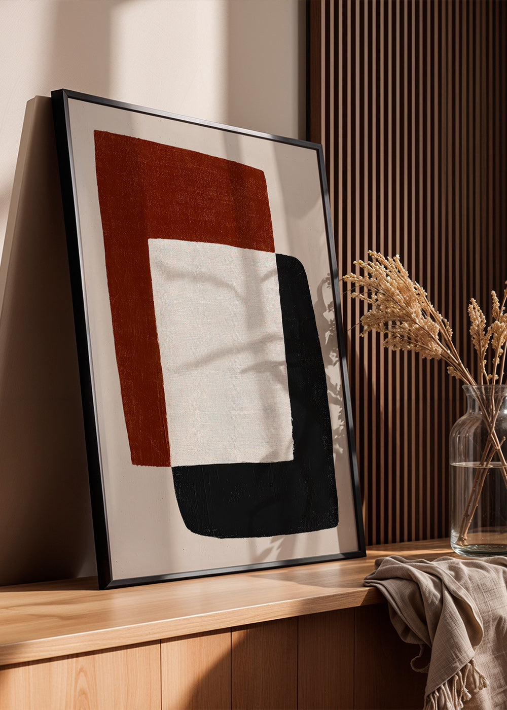 Minimalist art with overlapping shapes