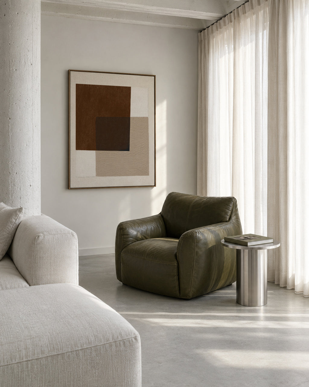 Minimal Earth - Framed canvas in an interior